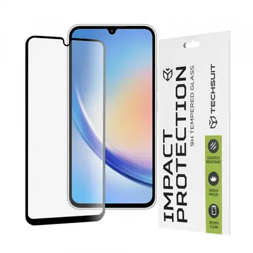 Folie de protectie Ecran Techsuit pentru Samsung Galaxy A34 A346, Sticla Securizata, Full Glue, 111D