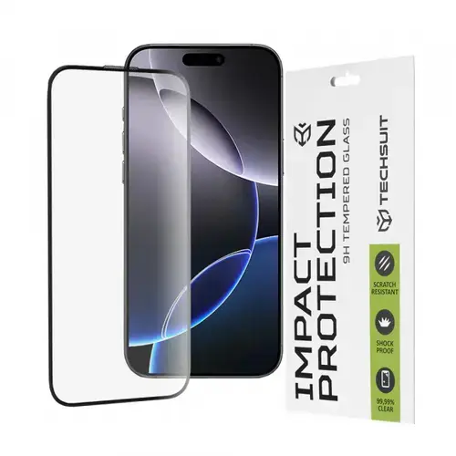 Folie de protectie Ecran Techsuit pentru Apple iPhone 16 Pro Max, Sticla Securizata, Full Glue, 111D
