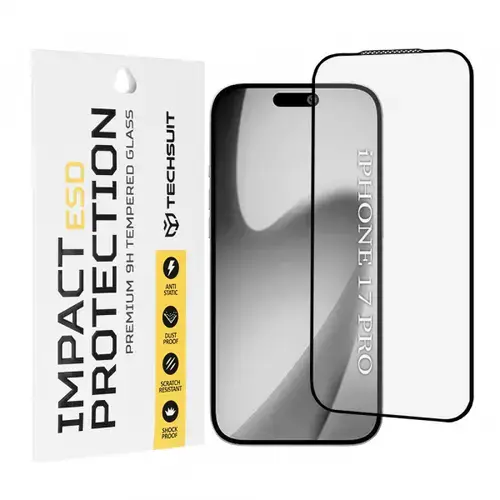 Folie de protectie Ecran Techsuit pentru Apple iPhone 17 Pro, Sticla Securizata, Full Glue