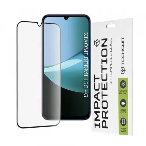 Folie de protectie Ecran Techsuit pentru Xiaomi Redmi 15C 5G / 15C 4G, Sticla Securizata, Full Glue, 111D