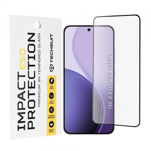 Folie de protectie Ecran Techsuit pentru Oppo Reno14 FS 5G / Reno14 F, Sticla Securizata, Full Glue