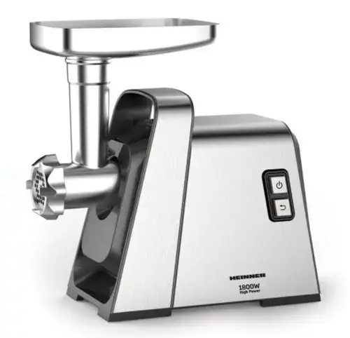 Masina de tocat carne Heinner MG-Y1800X, 1800 W, 2 kg/min (Negru/Argintiu)