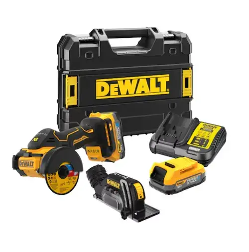 Polizor unghiular DeWALT DCS438E2T-QW, acumulator 18V, 76mm (Galben/Negru)