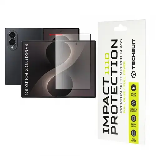 Folie de protectie Ecran Interior Techsuit pentru Samsung Galaxy Z Fold8, Sticla Securizata, Full Glue, 111D, Neagra