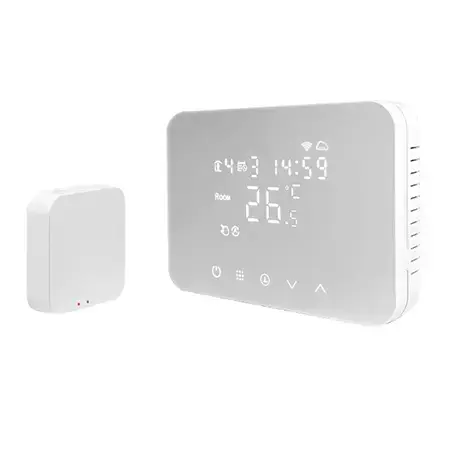 Termostat iSnatch Smart Soft Touch K-49683040, Wi-Fi, Zigbee 3.0, Senzor integrat NTC (Alb)