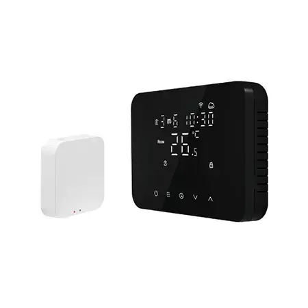 Termostat iSnatch Smart Soft Touch K-49683041, Wi-Fi, Zigbee 3.0, Senzor integrat NTC (Negru)