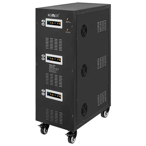Stabilizator servomotor trifazat KEMOT PROavr-80k, 80000 VA, Afisaj LCD (Negru)