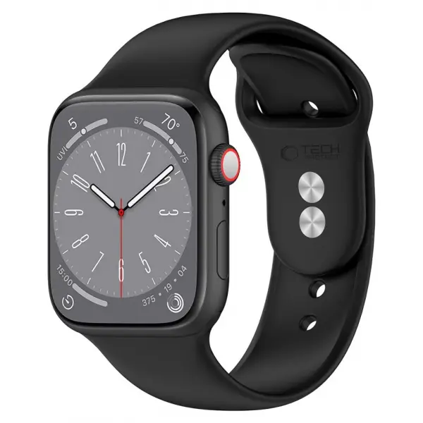 Curea Tech-Protect Silicone pentru Apple Watch 42mm / 41mm / 40mm Series, Neagra