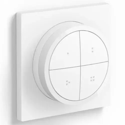 Intrerupator Philips Hue Tap, Wireless, 4 butoane configurabile, IP20, 6cm, Alb