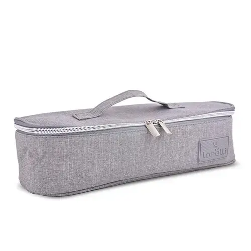 Geanta termica pentru mancare Lorelli Avy Grey, 3 compartimente detasabile, inchidere cu fermoar, dispune de doua despartitore interioare detasabile, 33x11x10 cm