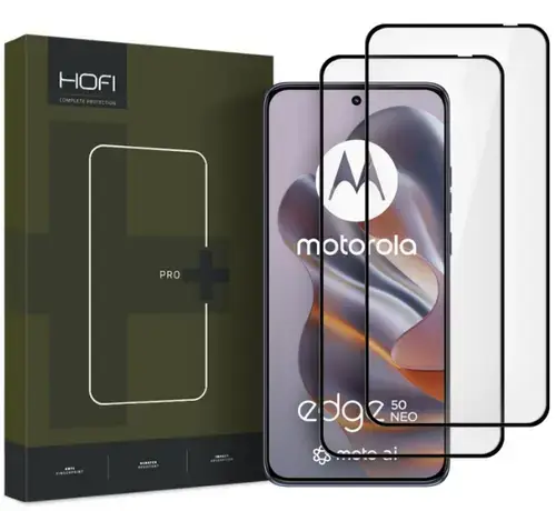Folie de protectie Ecran Privacy HOFI Glass PRO+ pentru Motorola Edge 50 Neo, Sticla Securizata, Full Glue, Set 2 bucati, 2.5D