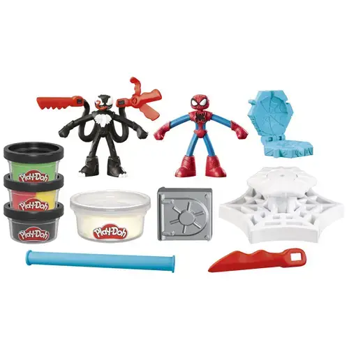 Set Play-Doh Marvel - Spider-Man, 2 figurine cu lansator si sulita