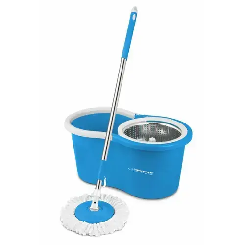 Set mop rotativ Esperanza Spin Mop EHS006 cu galeata si storcator rotire 360 grade (Alb/Albastru)