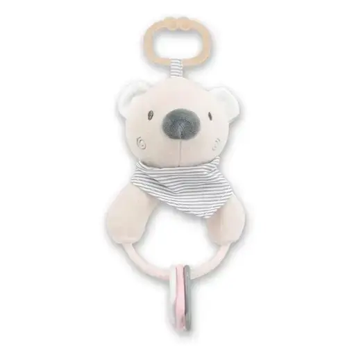 Jucarie de plus Lorelli Ursulet beige, 20 cm, cu forme geometrice zornaitoare, 0 luni+
