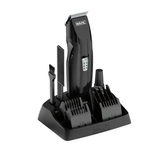 Aparat de tuns barba si mustata Wahl 05606-508, alimentare acumulator, 4 piepteni de ghidare, 6 trepte de taiere, negru