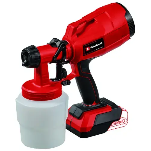 Pistol de vopsit pe acumulator Einhell TC-SY 18/60 Li Solo,18 V, debit 650 ml/min, rezervor 800 ml,fara acumulator si incarcator in setul de livrare