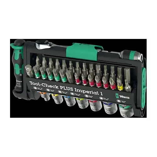 Set unelte WERA 39 piese, gratara 1/4inch, compact, Verde