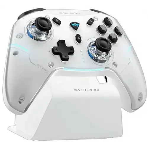 Controller Wireless Machenike G3 V2 cu Statie de Incarcare, 2.4 GHz / Bluetooth / cablu USB-C, Compatibil Nintendo Switch, Nintendo Switch 2, Android, iOS, Windows (Alb)