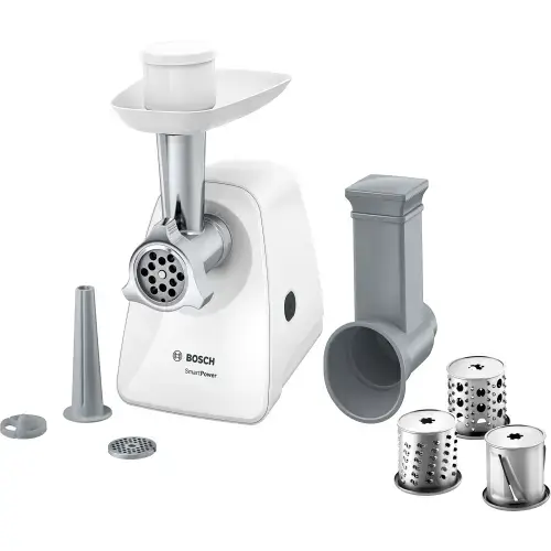 Masina de tocat Bosch MFW2514W, 1500W, 1,7 kg/min (Alb)