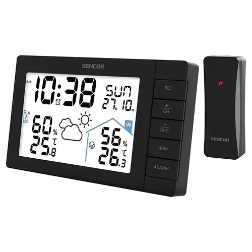 Statie meteo wireless SENCOR SWS3200, Ecran LCD (Negru)