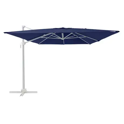 Umbrela terasa Naterial, otel/poliester, 286 x 286 cm, H 264 cm, Albastru