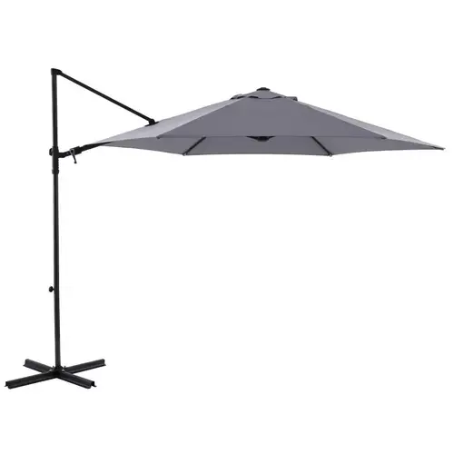 Umbrela terasa Naterial, otel/poliester, 290 x 290 cm, H 235 cm, Gri