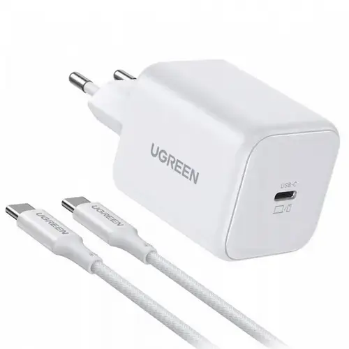 Incarcator Retea cu Cablu USB-C UGREEN X524 (65055), 45W, 3A, 1 x USB-C (Alb)