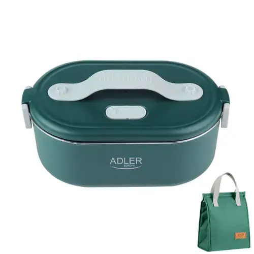 Cutie de pranz electrica Adler AD 4522g cu sacosa termica, 0.8 l, 48 W (Verde)