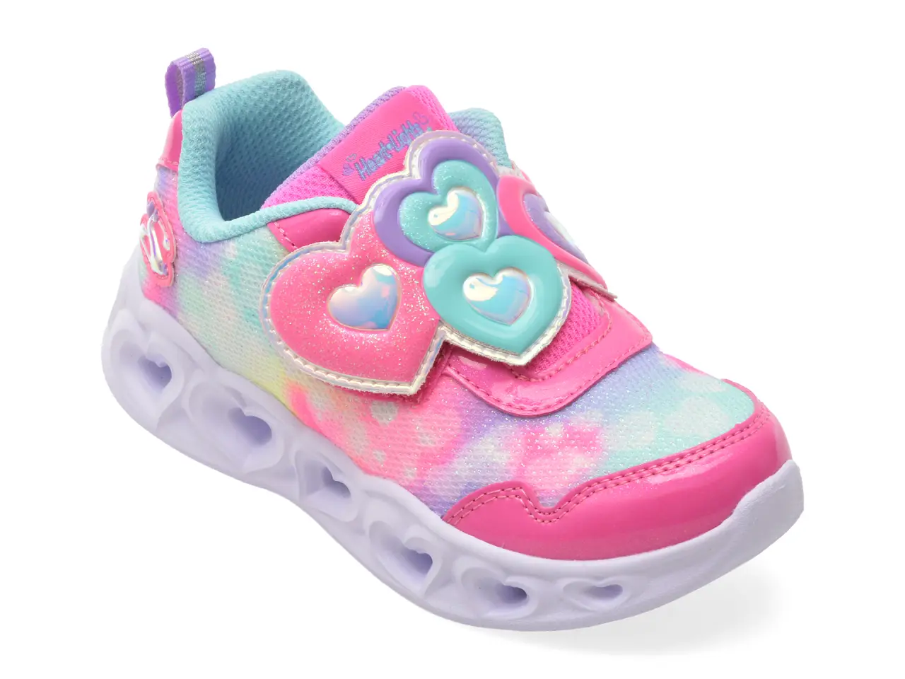 Pantofi sport SKECHERS roz, HEART LIGHTS, din material textil