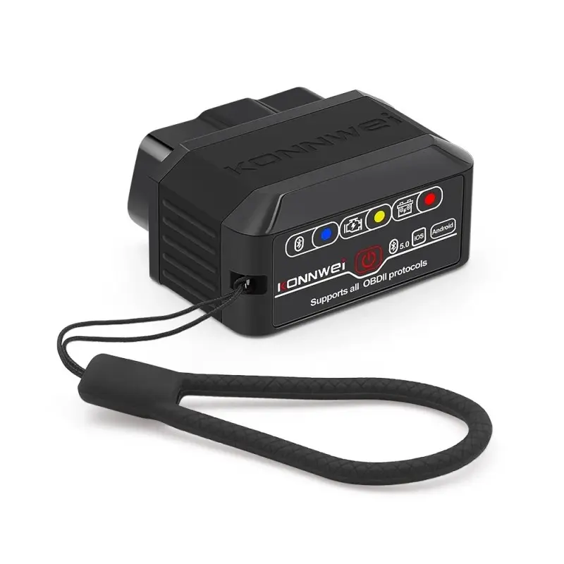 Diagnoza Auto OBD2 KONNWEI KW906, Bluetooth 5.0, Buton ON-OFF, Compatibil Android IOS, ELM 327 OBDII, Negru