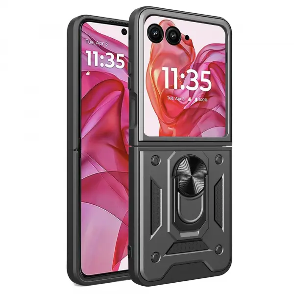 Husa pentru Motorola Razr 50 Ultra, Techsuit, CamShield, Neagra