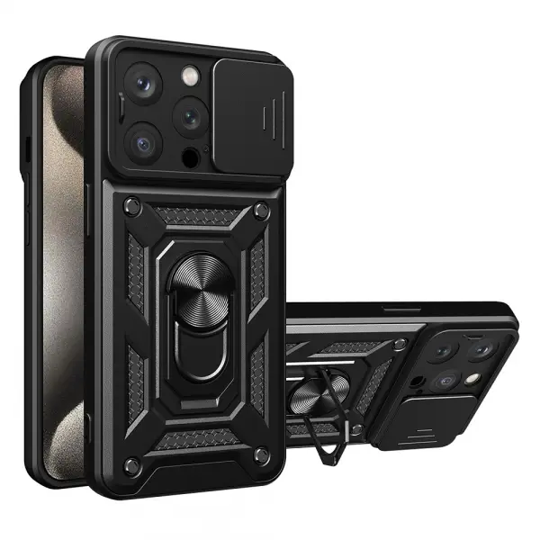 Husa pentru Apple iPhone 15 Pro Max, Techsuit, CamShield, Neagra