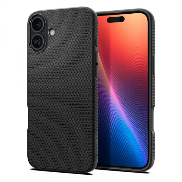 Husa pentru Apple iPhone 16, Spigen, Liquid Air, Neagra Mata ACS08194