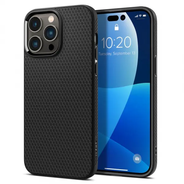 Husa pentru Apple iPhone 14 Pro, Spigen, Liquid Air, Neagra Mata ACS04957