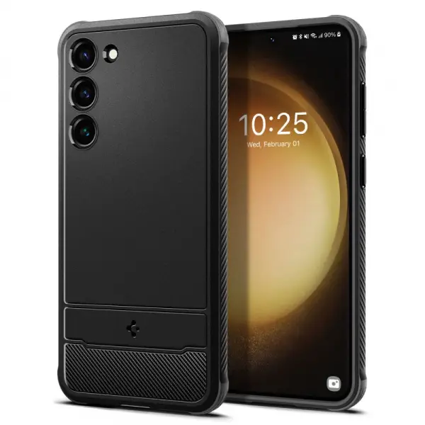 Husa pentru Samsung Galaxy S23 S911, Spigen, Rugged Armor, Neagra ACS05711
