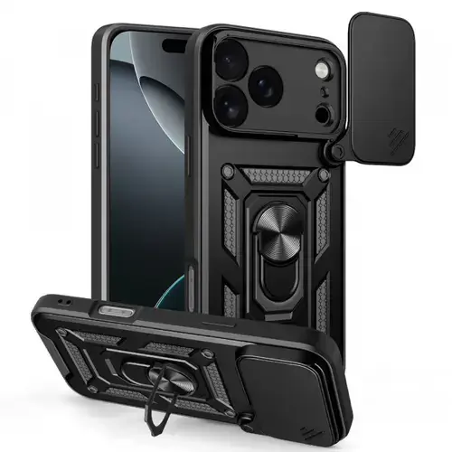 Husa Techsuit CamShield pentru Apple iPhone 17 Pro Max, Neagra