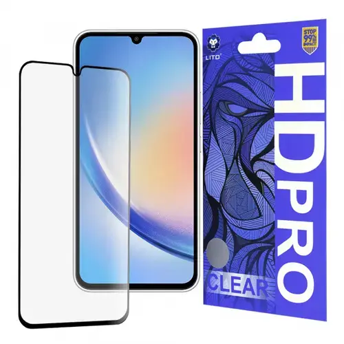 Folie de protectie Ecran Lito HD Pro Clear pentru Samsung Galaxy A34 A346, Sticla Securizata, Full Glue