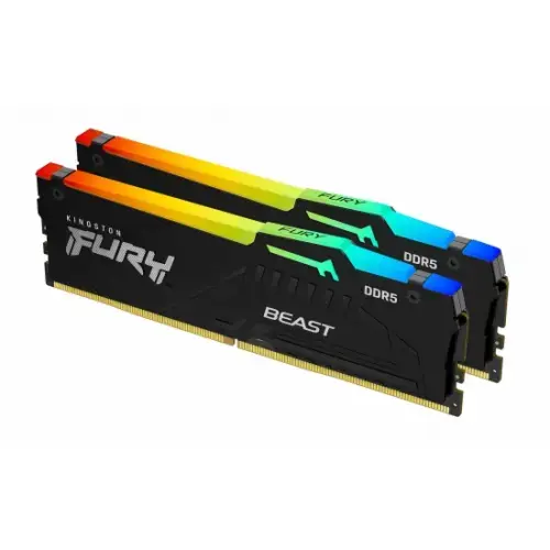 Memorii Kingston FURY Beast RGB XMP/EXPO, 128GB (2x64GB), DDR5-5600 Mhz, CL36, Dual Channel