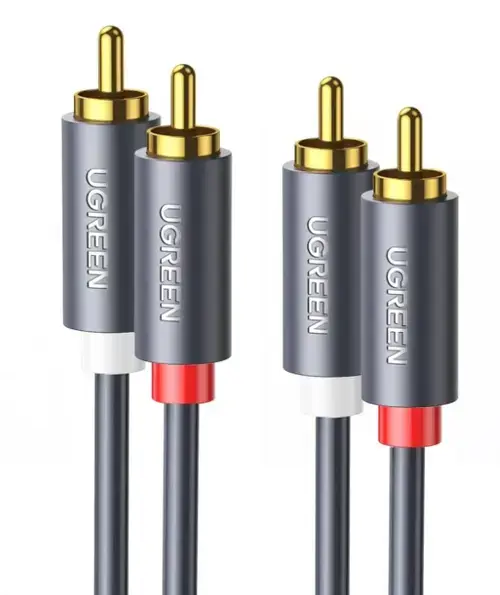 Cablu Audio 2 x RCA - 2 x RCA UGREEN AV104, 1.5m, Gri