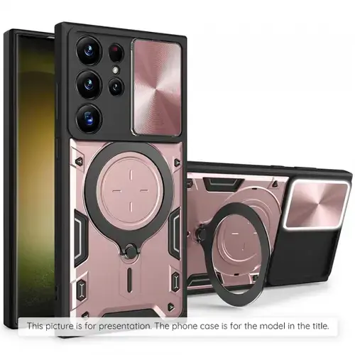 Husa pentru Samsung Galaxy Z Flip8 F776, Techsuit, CamGuard Pro, Roz/Auriu