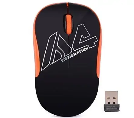 Mouse Optic Wireless A4TECH G3-300N-BO, 1000DPI (Negru/Portocaliu)