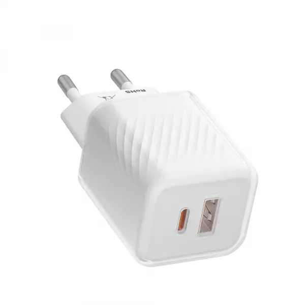 Incarcator Retea Blueo, 35W, 3A, 1 x USB-A - 1 x USB-C, Alb