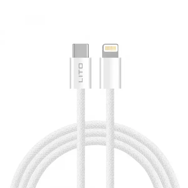 Cablu Date si Incarcare USB-C - Lightning Lito LD04CL, 27W, 2m, Alb