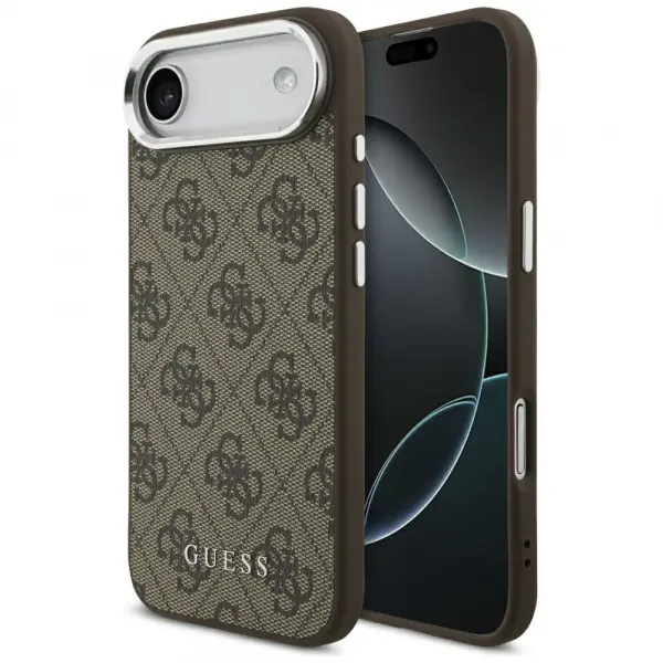 Husa MagSafe pentru Apple iPhone 17 Air, Guess, 4G Classic Logo, Maro