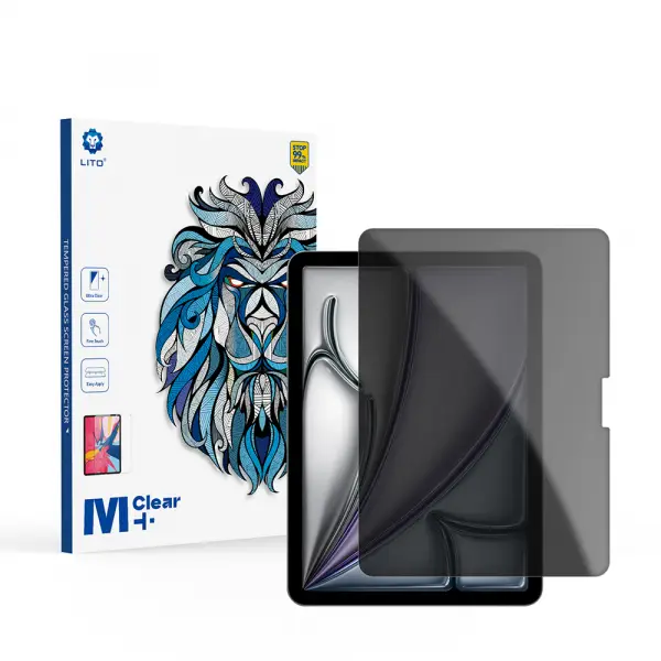 Folie de protectie Ecran Privacy Lito Classic pentru Apple iPad Air 11 (2026) / Air 11 (2025), Sticla Securizata, Full Glue, 2.5D