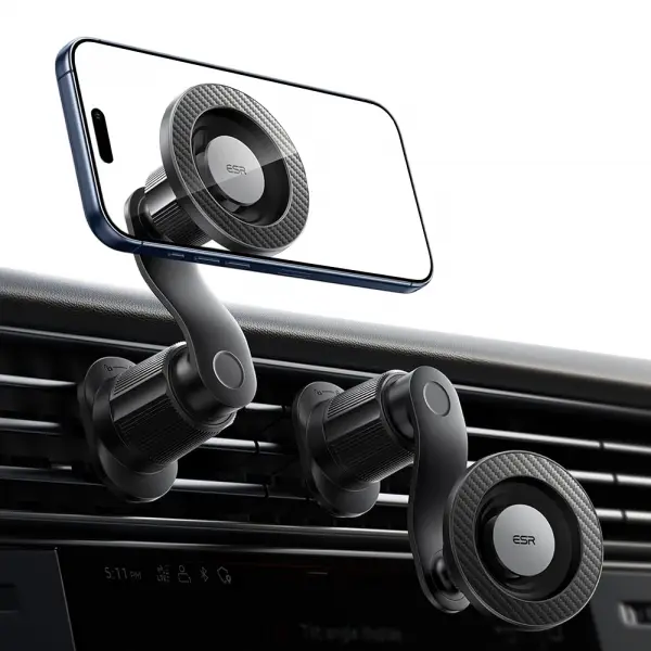 Suport Auto Magnetic ESR OmniLock Vent, Universal, Negru