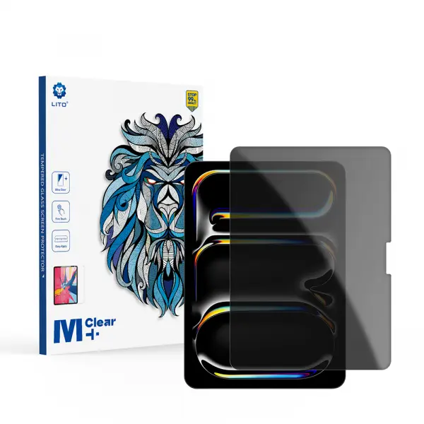 Folie de protectie Ecran Privacy Lito Classic pentru Apple iPad Pro 11 (2024), Sticla Securizata, Full Glue, 2.5D