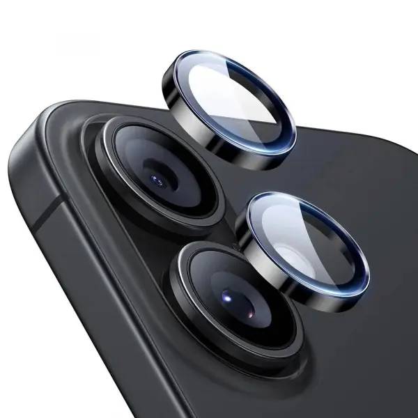 Folie de protectie Camera Spate ESR Armorite pentru Apple iPhone 17 / 16 Plus / 16, Sticla Securizata, Set 2 bucati, Neagra