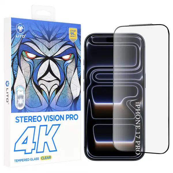 Folie de protectie Ecran Lito D+ Max 4K pentru Apple iPhone 17 Pro, Sticla Securizata, Full Glue, Neagra