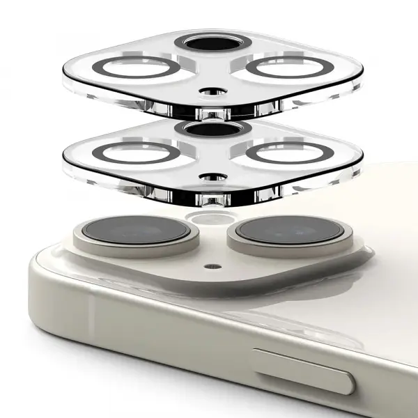Folie de protectie Camera Spate Ringke pentru Apple iPhone 15 Plus / 15, Sticla Securizata, Set 2 bucati, Transparenta
